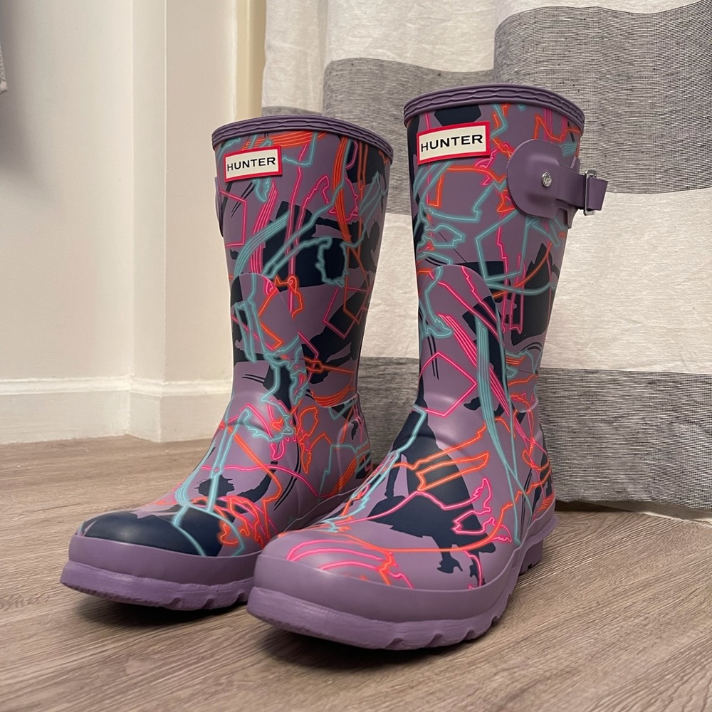 RARE HUNTER X Disney Mary Poppins Rain Boots SZ 8